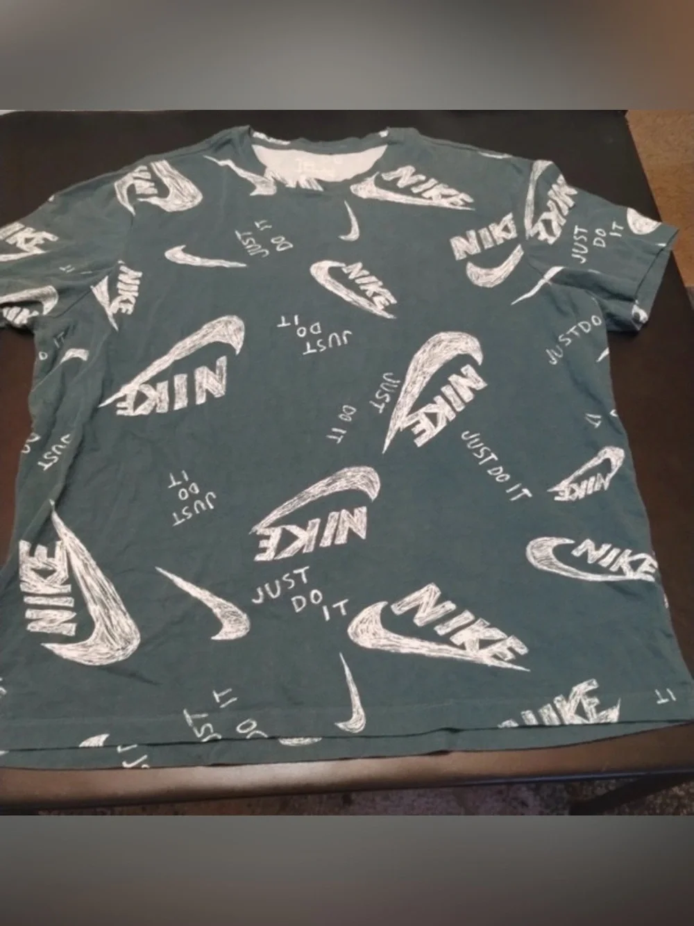 Nike Sportswear Men's Slate Blue/White All-Over Print Just Do It T-Shirt